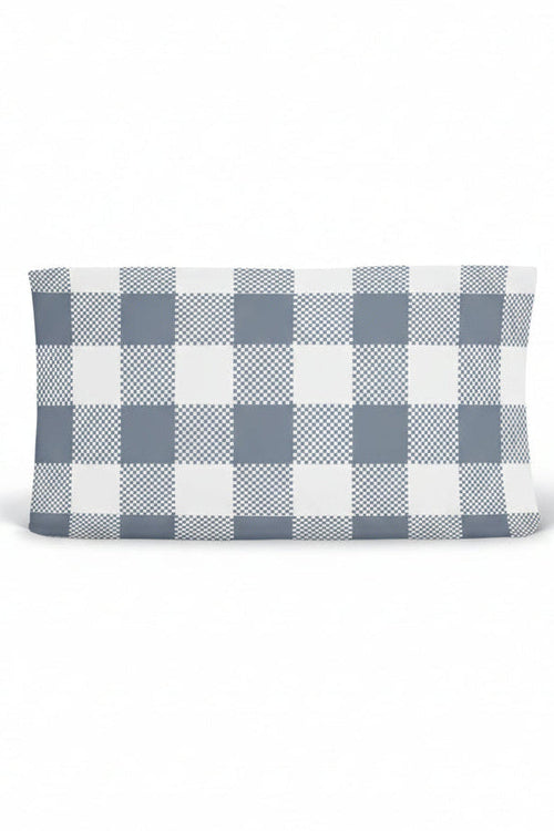 Big Check Changing Pad Cover | Denim